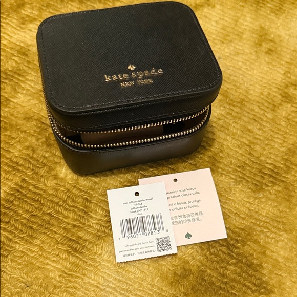 kate spade Handbags - kate spade black and gold compact jewelry case